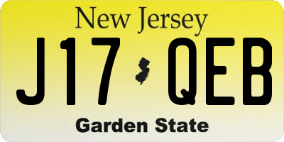 NJ license plate J17QEB