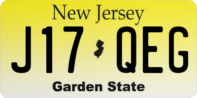 NJ license plate J17QEG