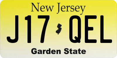 NJ license plate J17QEL