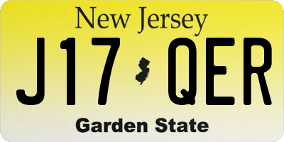 NJ license plate J17QER