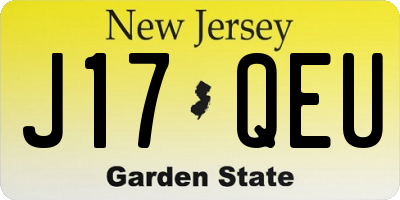 NJ license plate J17QEU