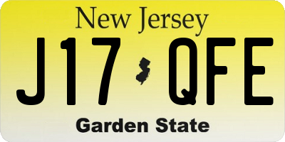 NJ license plate J17QFE