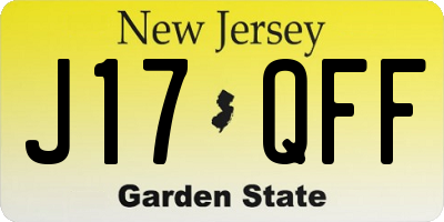 NJ license plate J17QFF