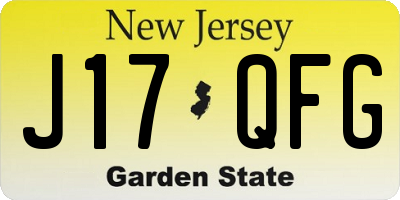 NJ license plate J17QFG