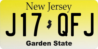 NJ license plate J17QFJ