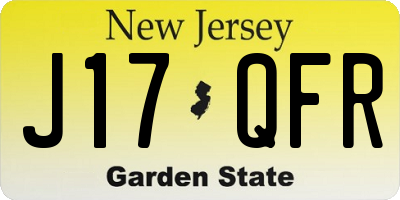 NJ license plate J17QFR