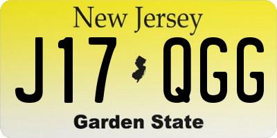 NJ license plate J17QGG