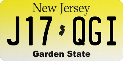 NJ license plate J17QGI