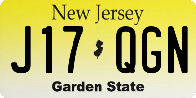 NJ license plate J17QGN