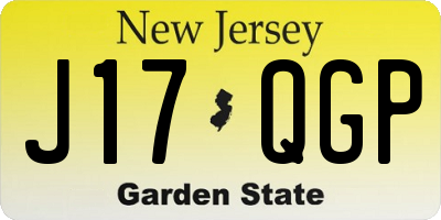 NJ license plate J17QGP