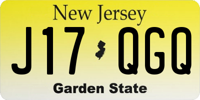 NJ license plate J17QGQ