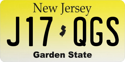 NJ license plate J17QGS