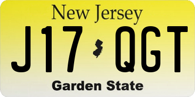 NJ license plate J17QGT