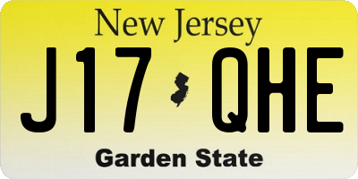 NJ license plate J17QHE