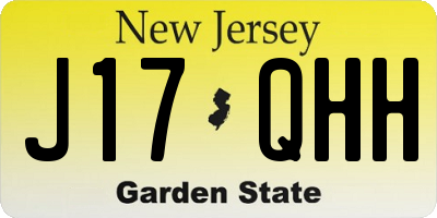NJ license plate J17QHH