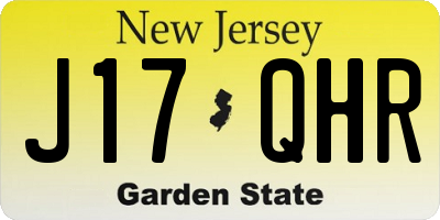 NJ license plate J17QHR