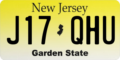 NJ license plate J17QHU