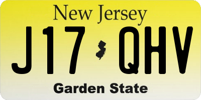 NJ license plate J17QHV