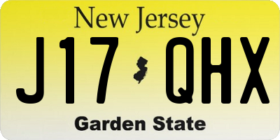NJ license plate J17QHX
