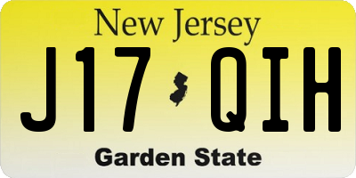 NJ license plate J17QIH