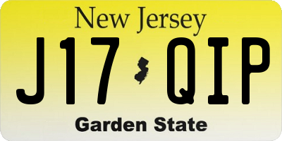 NJ license plate J17QIP