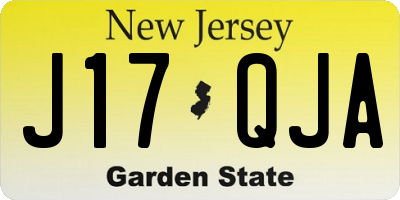 NJ license plate J17QJA