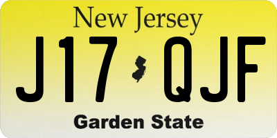 NJ license plate J17QJF