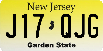 NJ license plate J17QJG