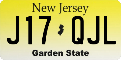 NJ license plate J17QJL