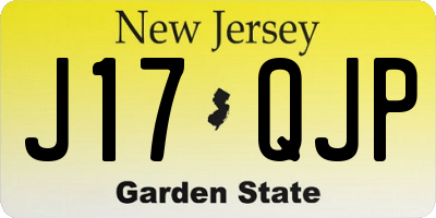 NJ license plate J17QJP