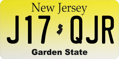 NJ license plate J17QJR