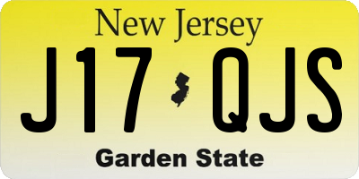 NJ license plate J17QJS
