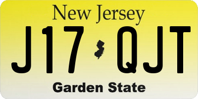 NJ license plate J17QJT
