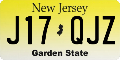 NJ license plate J17QJZ
