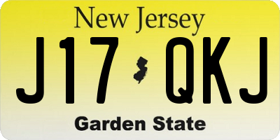 NJ license plate J17QKJ