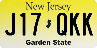 NJ license plate J17QKK