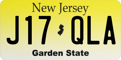 NJ license plate J17QLA