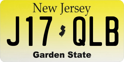 NJ license plate J17QLB