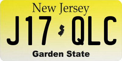 NJ license plate J17QLC