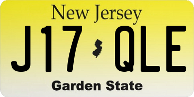 NJ license plate J17QLE