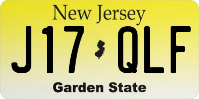 NJ license plate J17QLF