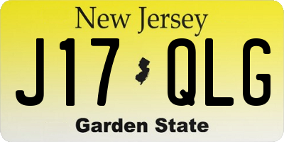 NJ license plate J17QLG