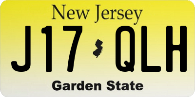 NJ license plate J17QLH