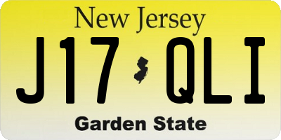 NJ license plate J17QLI
