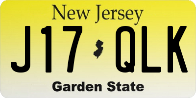 NJ license plate J17QLK
