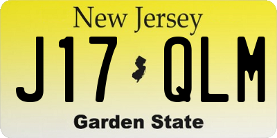 NJ license plate J17QLM
