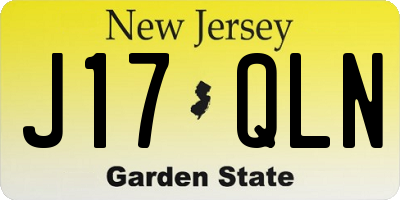 NJ license plate J17QLN