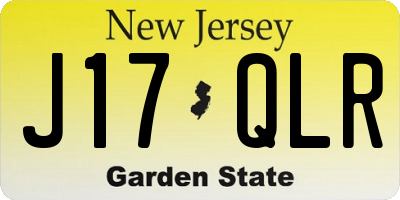 NJ license plate J17QLR