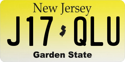 NJ license plate J17QLU
