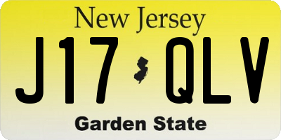 NJ license plate J17QLV
